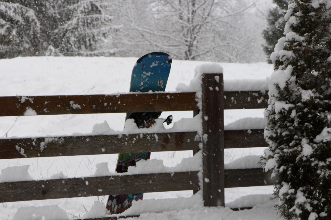 Skifahren ab unseren Zaun :)